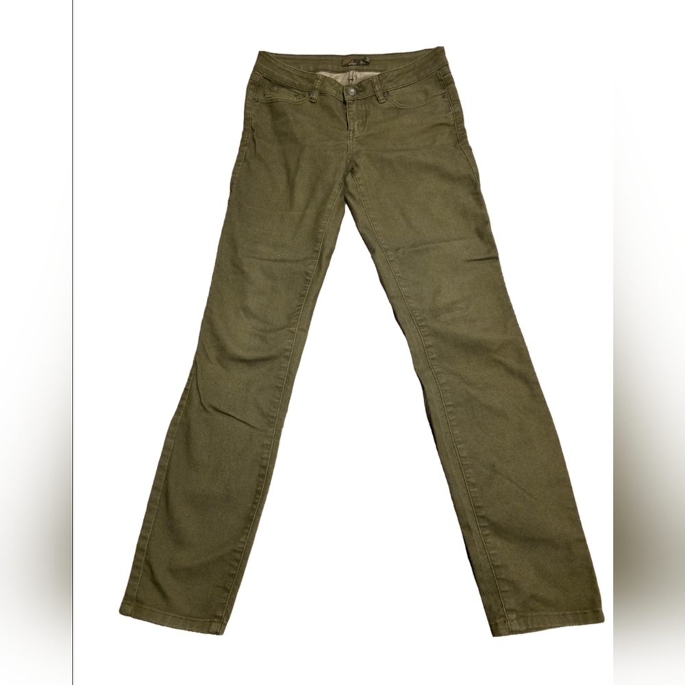Prana Olive Green Straight Leg Jeans  Size 2/26 EUC